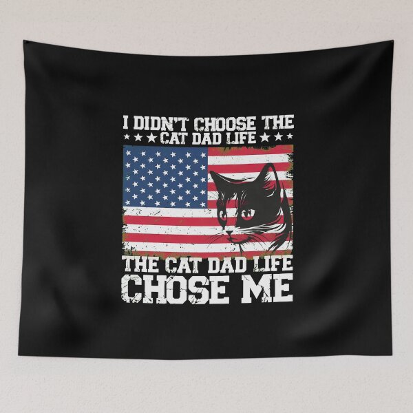 Item preview, Cat Dad Life Chose Me American Flag designed and sold by StranHabesre51.