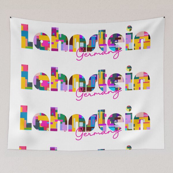 Item preview, Lahnstein, Germany, Vibrant Abstract City Typography Art designed and sold by Wanderful-roads.
