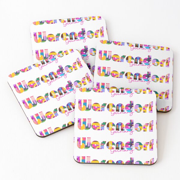 Item preview, Warendorf, Germany, Vibrant Abstract City Typography Art designed and sold by Wanderful-roads.