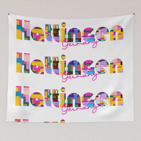 Item preview, Hattingen, Germany, Vibrant Abstract City Typography Art designed and sold by Wanderful-roads.
