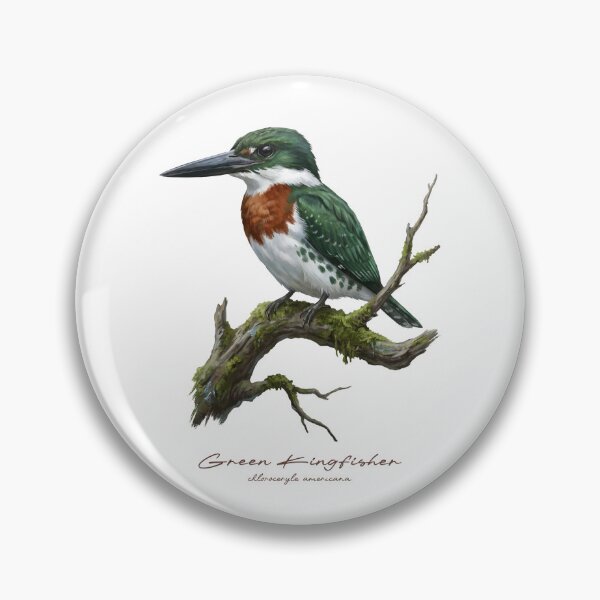 Item preview, Green Kingfisher on Mossy Branch designed and sold by Takeda-art.