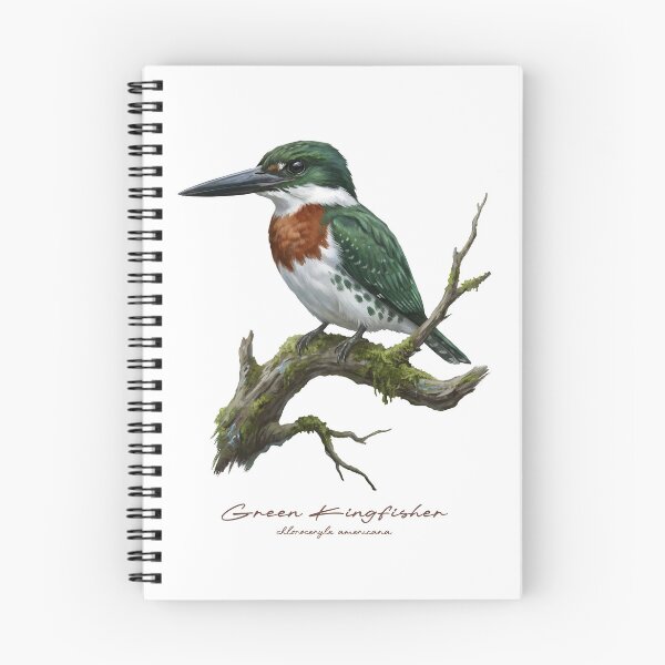 Item preview, Green Kingfisher on Mossy Branch designed and sold by Takeda-art.