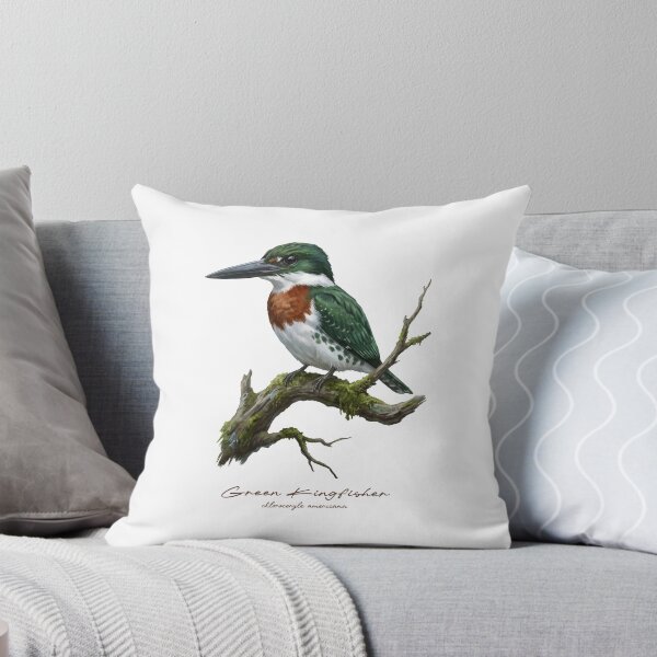 Item preview, Green Kingfisher on Mossy Branch designed and sold by Takeda-art.