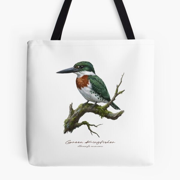 Item preview, Green Kingfisher on Mossy Branch designed and sold by Takeda-art.
