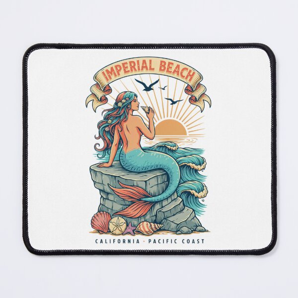 Item preview, Imperial Beach California Mermaid Vintage Coastal Sunset Design designed and sold by ArcticFoxStudio.