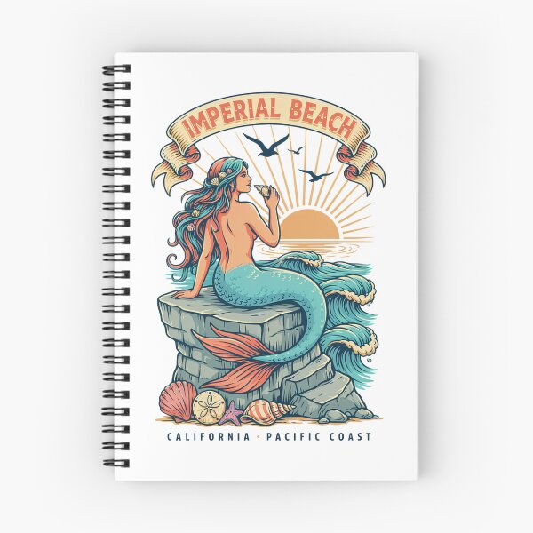 Item preview, Imperial Beach California Mermaid Vintage Coastal Sunset Design designed and sold by ArcticFoxStudio.
