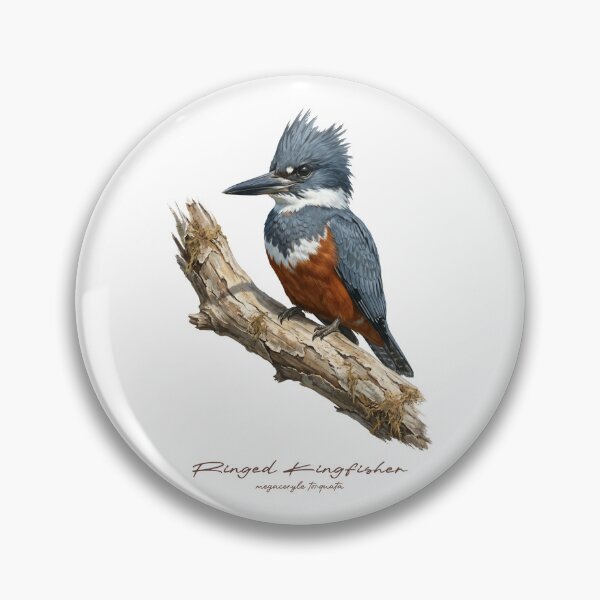 Item preview, Ringed Kingfisher on Rustic Branch designed and sold by Takeda-art.
