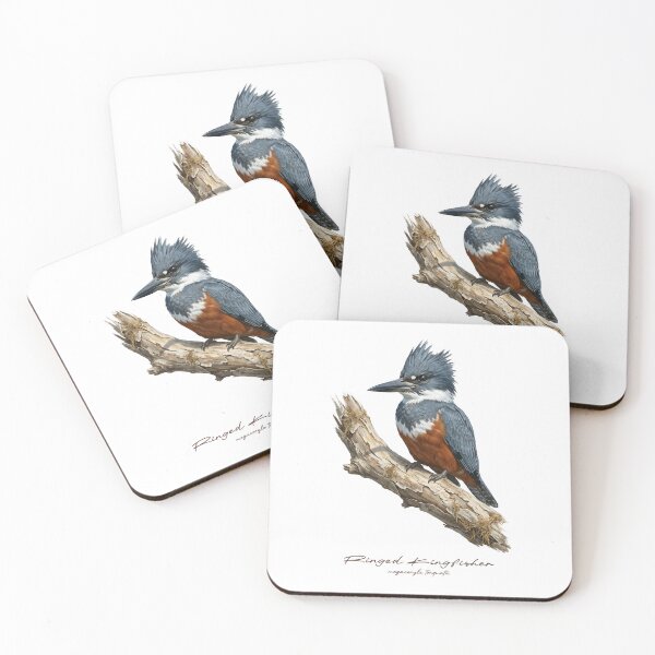 Item preview, Ringed Kingfisher on Rustic Branch designed and sold by Takeda-art.