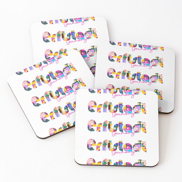 Item preview, Erftstadt, Germany, Vibrant Abstract City Typography Art designed and sold by Wanderful-roads.
