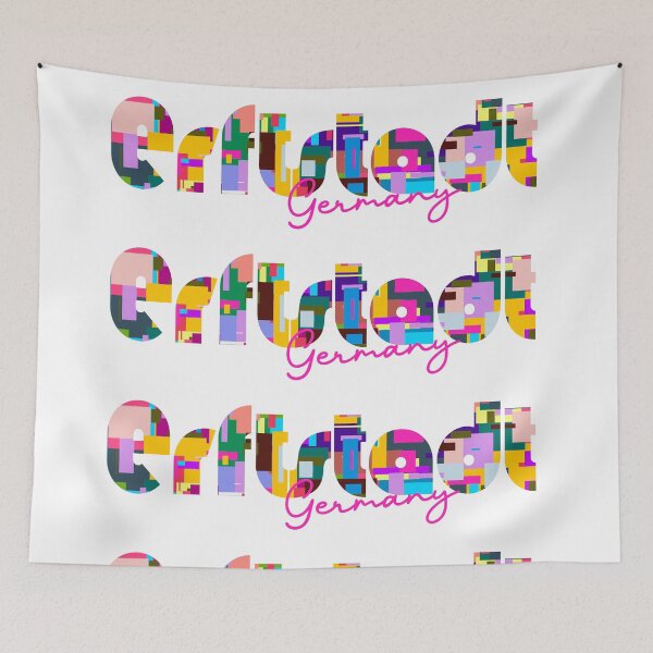 Item preview, Erftstadt, Germany, Vibrant Abstract City Typography Art designed and sold by Wanderful-roads.