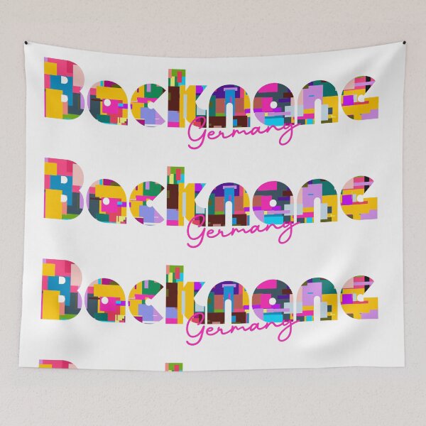 Item preview, Backnang, Germany, Vibrant Abstract City Typography Art designed and sold by Wanderful-roads.