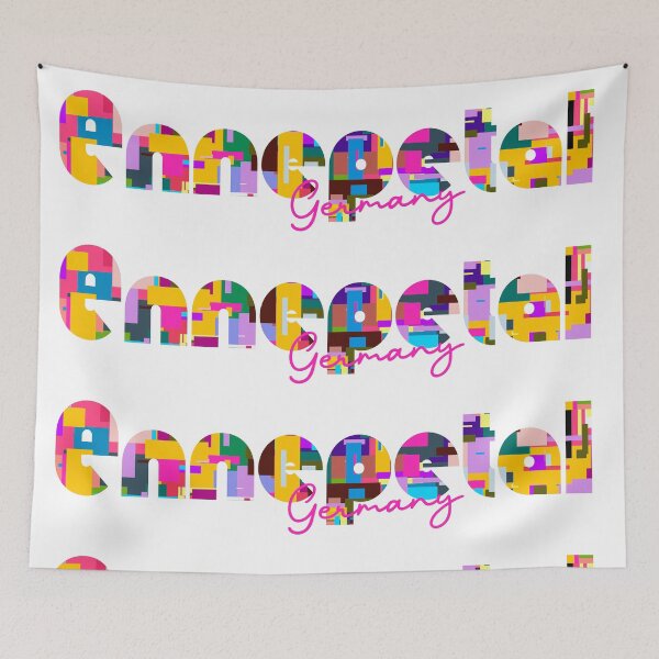 Item preview, Ennepetal, Germany, Vibrant Abstract City Typography Art designed and sold by Wanderful-roads.