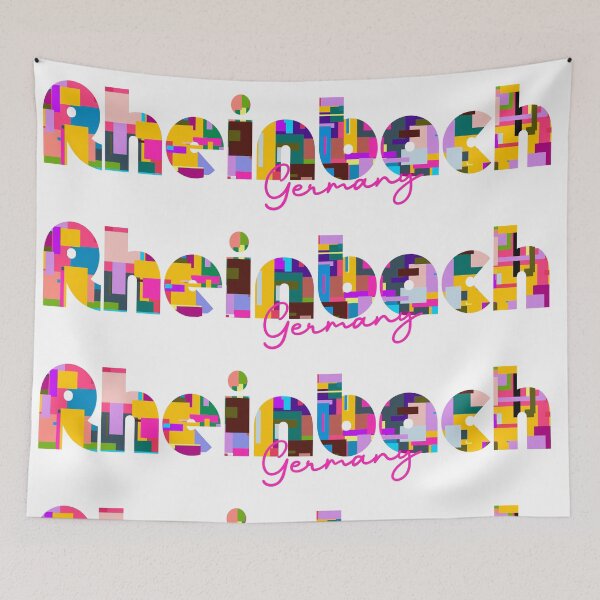 Item preview, Rheinbach, Germany, Vibrant Abstract City Typography Art designed and sold by Wanderful-roads.