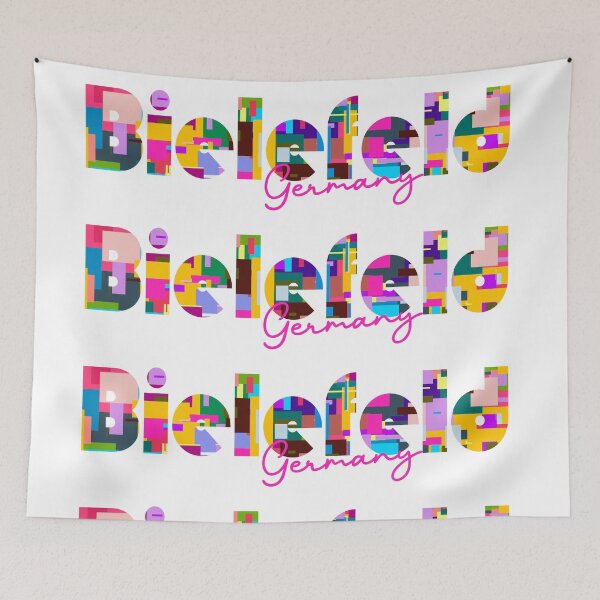 Item preview, Bielefeld, Germany, Vibrant Abstract City Typography Art designed and sold by Wanderful-roads.