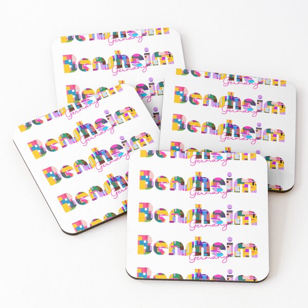 Item preview, Bensheim, Germany, Vibrant Abstract City Typography Art designed and sold by Wanderful-roads.