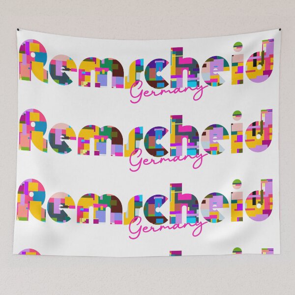 Item preview, Remscheid, Germany, Vibrant Abstract City Typography Art designed and sold by Wanderful-roads.