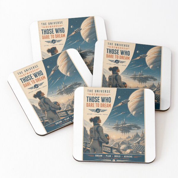 Item preview, The Universe Rewards Those Who Dare To Dream – Retro Futurism Space designed and sold by Fleetwood1994.
