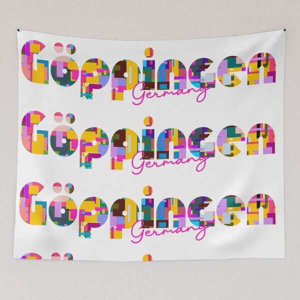 Item preview, Göppingen, Germany, Vibrant Abstract City Typography Art designed and sold by Wanderful-roads.