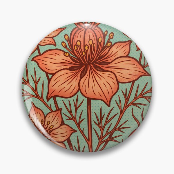 Item preview, Retro Pop Art Poster Illustration of Nigella Flowers | Bold Botanical Floral Print with Intricate Seed Pod Detail & Delicate Wild Garden Aesthetic | Vintage Nature Wall Art Decor designed and sold by PaintedPixels01.