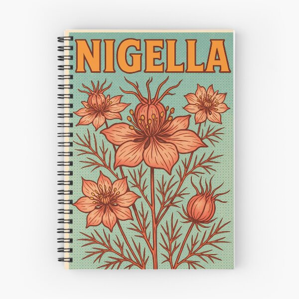 Item preview, Retro Pop Art Poster Illustration of Nigella Flowers | Bold Botanical Floral Print with Intricate Seed Pod Detail & Delicate Wild Garden Aesthetic | Vintage Nature Wall Art Decor designed and sold by PaintedPixels01.