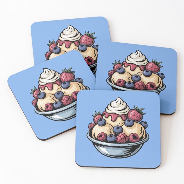 Item preview, Colorful Fruit Sundae Summer Dessert Illustration designed and sold by WikaKowalczyk.