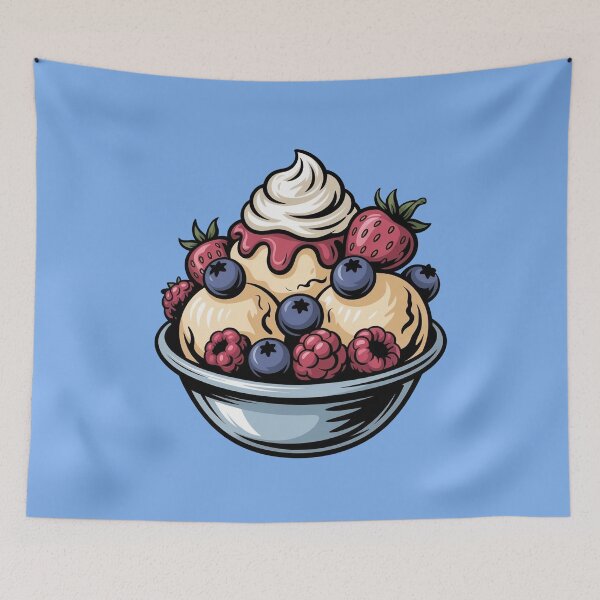 Item preview, Colorful Fruit Sundae Summer Dessert Illustration designed and sold by WikaKowalczyk.