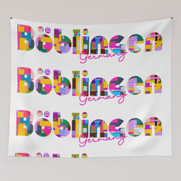 Item preview, Böblingen, Germany, Vibrant Abstract City Typography Art designed and sold by Wanderful-roads.