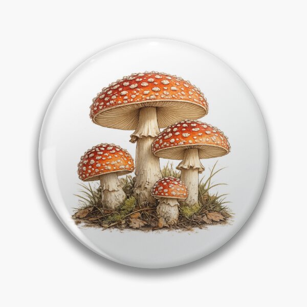 Item preview, Vintage Botanical Mushroom Illustration  Amanita Mushrooms Hand Drawn Art designed and sold by ARIN2550.