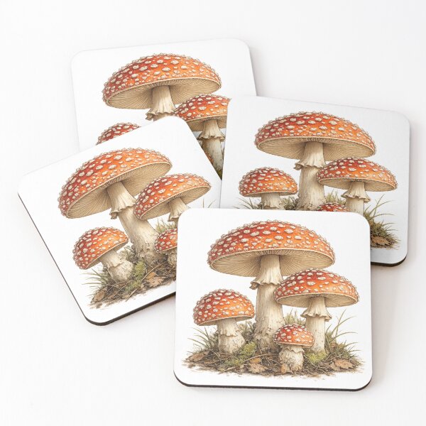 Item preview, Vintage Botanical Mushroom Illustration  Amanita Mushrooms Hand Drawn Art designed and sold by ARIN2550.