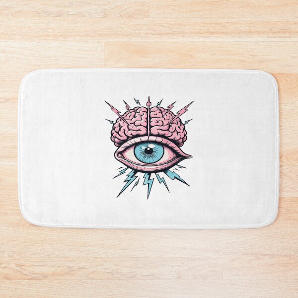 Item preview, Surreal Brain With Central Eye • Lightning Mind Power Illustration • Pink Blue Art Design designed and sold by Bright Nest Studio.