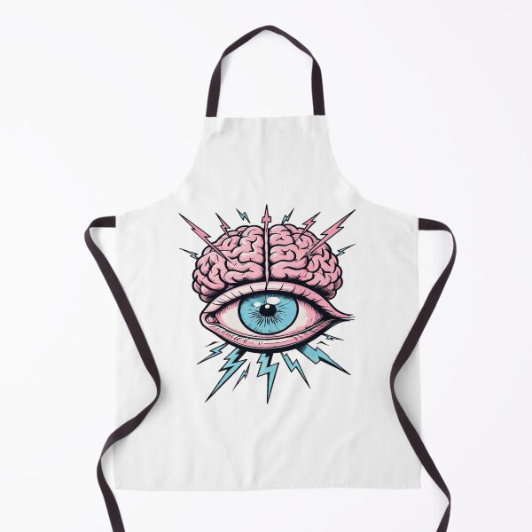 Item preview, Surreal Brain With Central Eye • Lightning Mind Power Illustration • Pink Blue Art Design designed and sold by Bright Nest Studio.