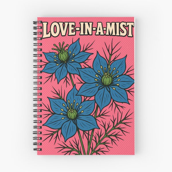 Item preview, Retro Pop Art Poster Illustration of Love-in-a-Mist Flowers (Nigella) | Bold Botanical Floral Print with Delicate Airy Blooms & Cottage Garden Aesthetic | Vintage Nature Wall Art Decor designed and sold by PaintedPixels01.