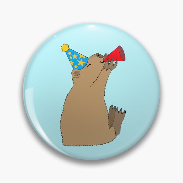 Item preview, Capybara Celebrating Die Cut designed and sold by JoyousArt4u.