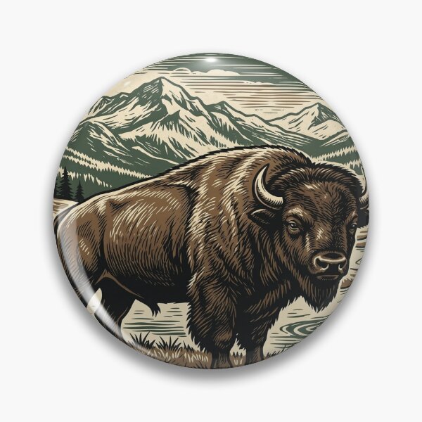 Item preview, Not For Sale American Bison Conservation Art — Wilderness Forever Yellowstone Wildlife Print designed and sold by MalamaThreads.