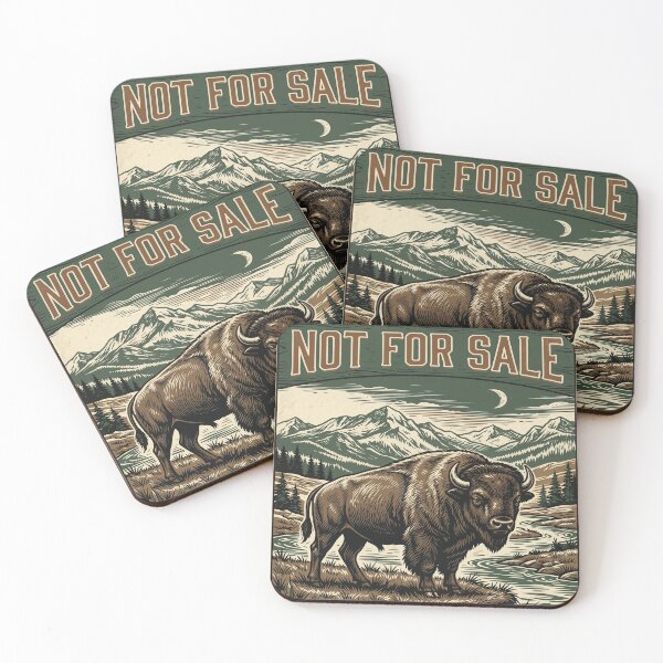 Item preview, Not For Sale American Bison Conservation Art — Wilderness Forever Yellowstone Wildlife Print designed and sold by MalamaThreads.