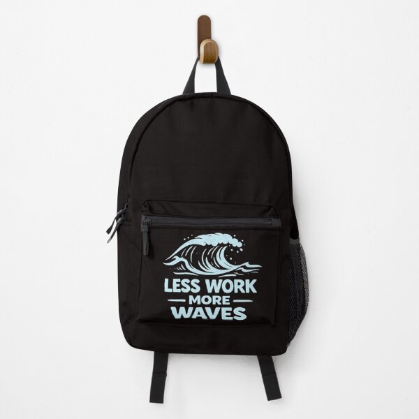 Item preview, Less Work More Waves – Retro Beach Vacation Surf Design designed and sold by Tadeusz1.