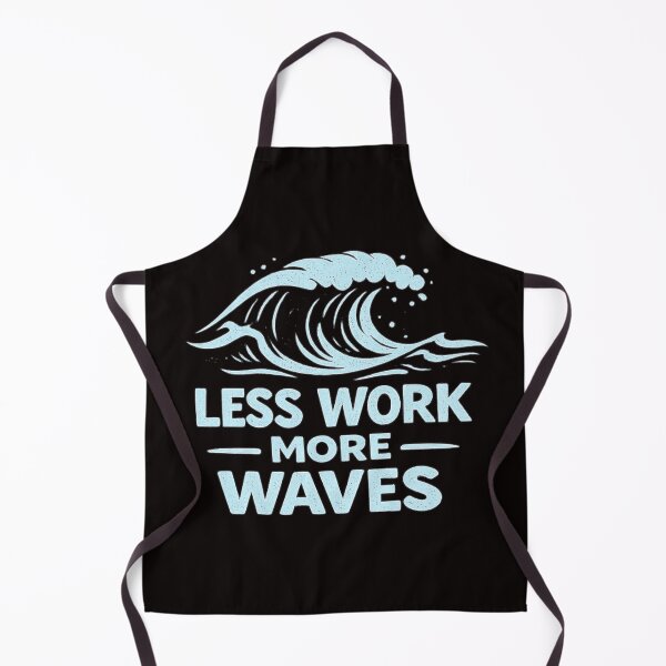 Item preview, Less Work More Waves – Retro Beach Vacation Surf Design designed and sold by Tadeusz1.
