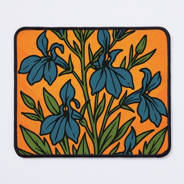Item preview, Retro Pop Art Poster Illustration of Lobelia Flowers | Bold Botanical Floral Print with Cascading Blue Blooms & Cottage Garden Hanging Basket Aesthetic | Vintage Nature Wall Art Decor designed and sold by PaintedPixels01.