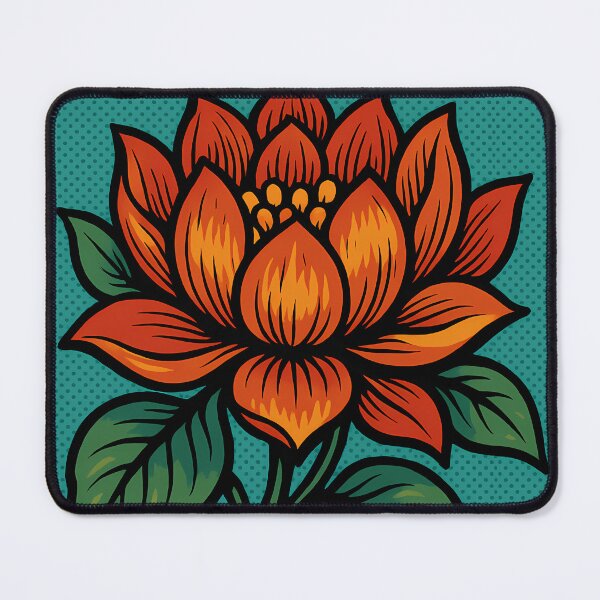 Item preview, Retro Pop Art Poster Illustration of Lotus Flowers | Bold Sacred Botanical Print with Vibrant Water Bloom & Zen Pond Aesthetic | Vintage Spiritual Nature Wall Art Decor designed and sold by PaintedPixels01.