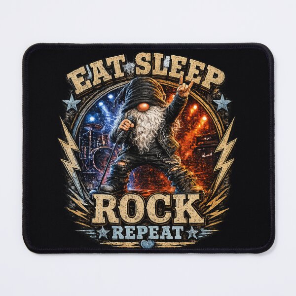 Item preview, Eat Sleep Rock Repeat | Vintage Rocker Gnome Music  designed and sold by LJBEYES.