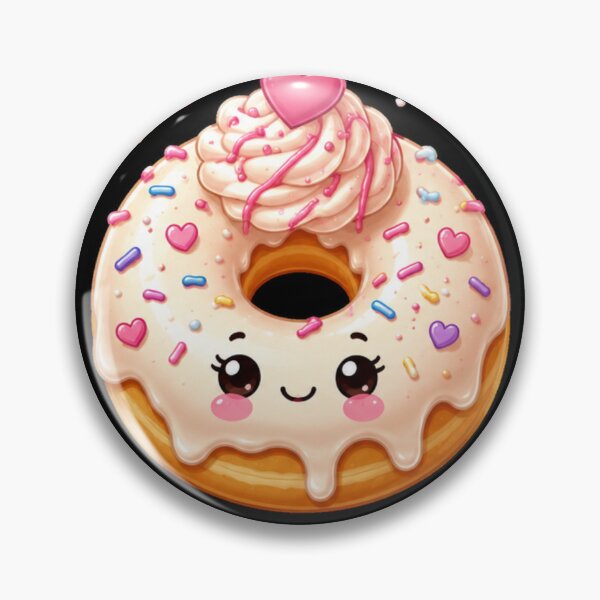 Item preview, Cute Kawaii Vanilla Donut Sticker | Sweet Dessert Character designed and sold by Tinytreatstudio.