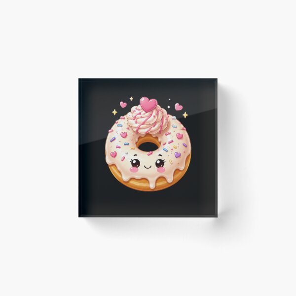 Item preview, Cute Kawaii Vanilla Donut Sticker | Sweet Dessert Character designed and sold by Tinytreatstudio.