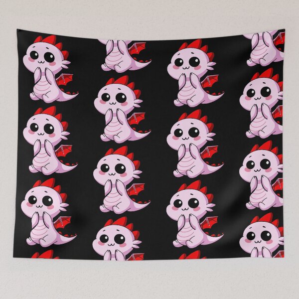 Item preview, Cute Pink Baby Dragon on Black Background designed and sold by Pryhozha.