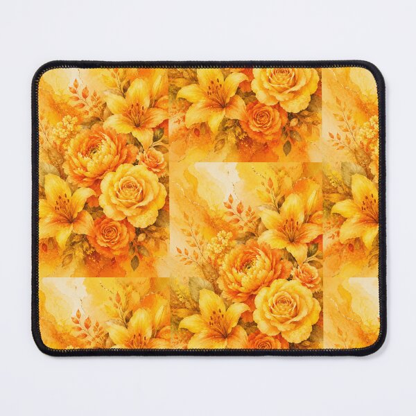 Item preview, Golden Autumn Bloom Watercolor Floral Bouquet | Yellow Lily & Rose Wall Art Print | Warm Orange Botanical Painting designed and sold by Hookesmode.