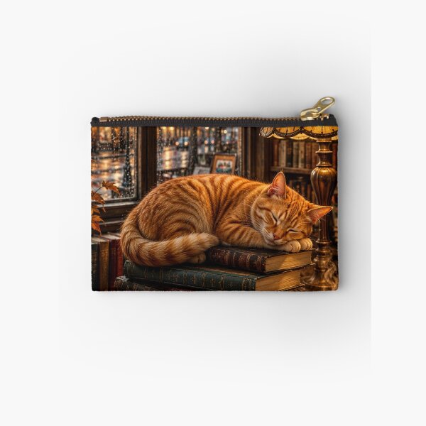 Item preview, Cozy Cat on Bookstack with Rainy Window. designed and sold by jeugenet.