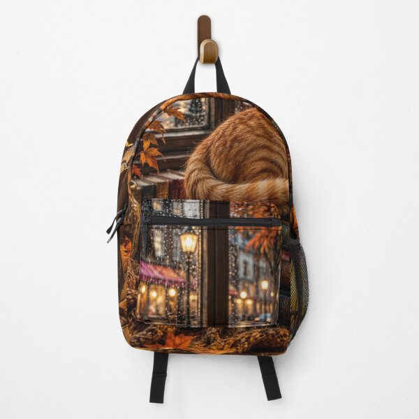 Item preview, Cozy Cat on Bookstack with Rainy Window. designed and sold by jeugenet.