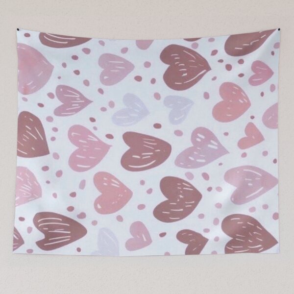 Item preview, Cute Hand Drawn Hearts Pastel Scandinavian Seamless Pattern designed and sold by LYAN-STORE.