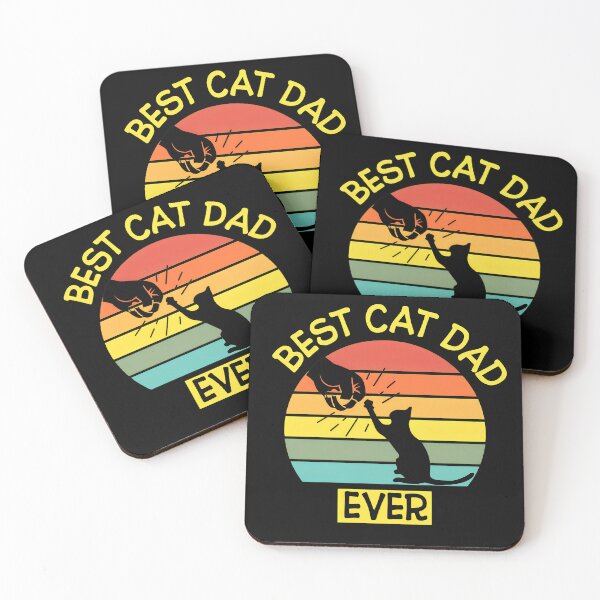 Item preview, Best Cat Dad Ever Retro Sunset Paw High Five designed and sold by StranHabesre51.