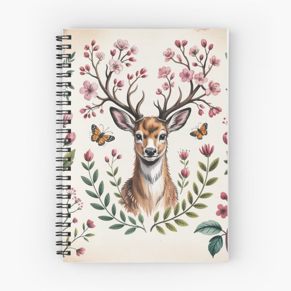 Item preview, Enchanted Deer Botanical Cottagecore Watercolor Print designed and sold by CalmCapy Co.
