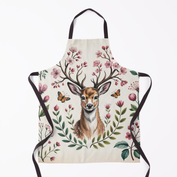 Item preview, Enchanted Deer Botanical Chart Vintage Forest Print designed and sold by CalmCapy Co.